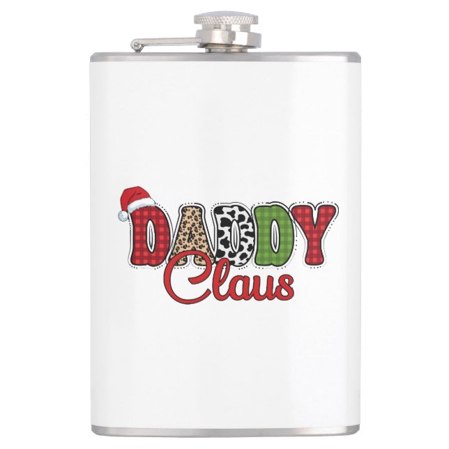 Daddy Claus Plaid Pattern-60095 Hip Flask (Front)