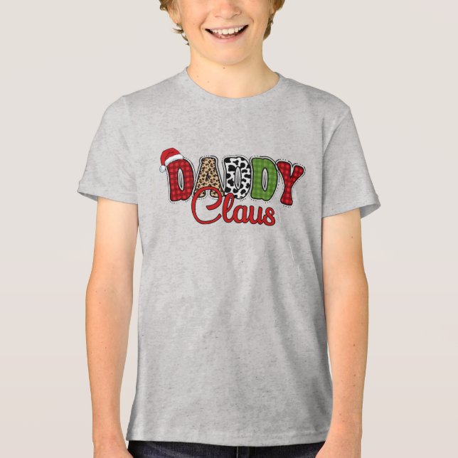 Daddy Claus Plaid Pattern-60095 Tri-Blend Shirt (Front)