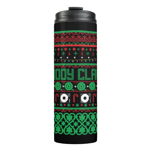 Daddy Claus Ugly Christmas Sweater Christmas Gifts Thermal Tumbler (Front)