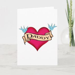 Daddy - Custom Heart Tattoo T-shirts & Gifts Card