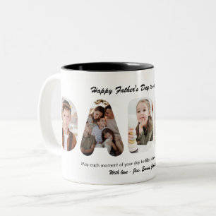 Daddy Custom Photo Collage Father's Day Two-Tone Coffee Mug