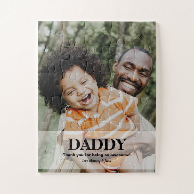 Daddy Custom Photo Name Thank You  Jigsaw Puzzle (Vertical)