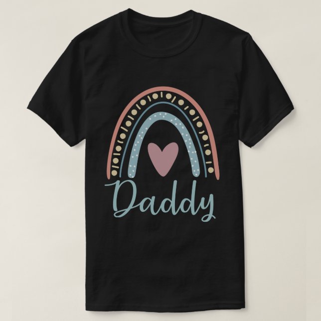 Daddy Cute Dad Family Matching Rainbow T-Shirt (Design Front)