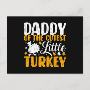 Daddy Cutest Turkey Kids Matching Thanksgiving Dad Postcard
