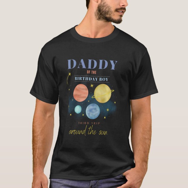 Daddy Dad 3rd Birthday Third Trip Around The Sun S T-Shirt (Front)