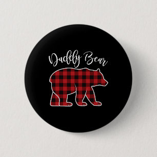 Daddy Dad Bear Pajama Red Buffalo Xmas Family Chri 6 Cm Round Badge