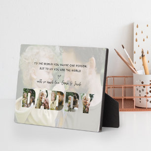 Daddy Dad Photo Collage Kid's name Father's Day Plaque