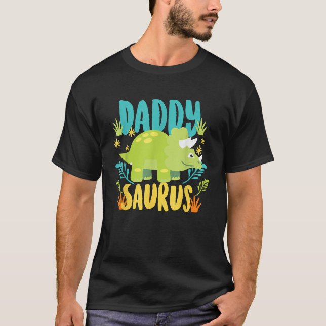 Daddy Dad Saurus Rex Dinosaur Dino for Father  T-Shirt (Front)