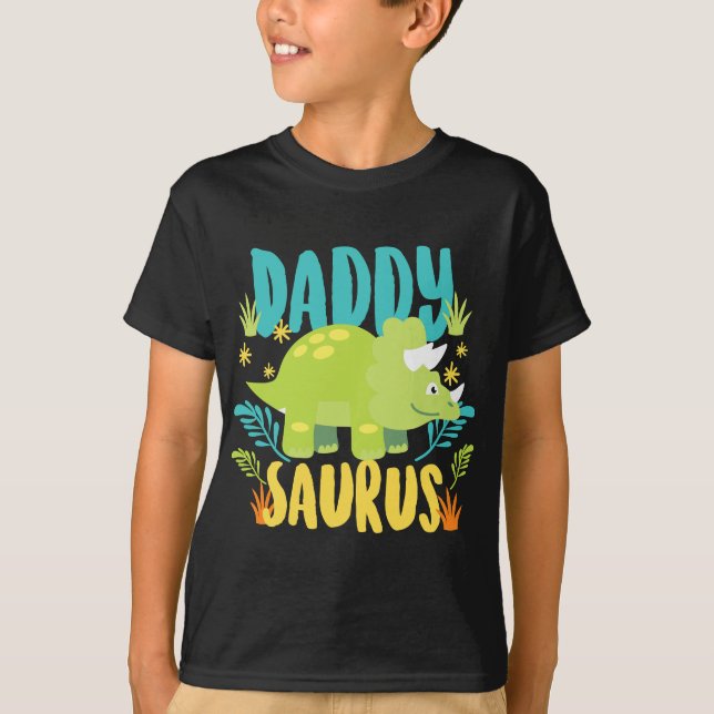 Daddy Dad Saurus Rex Dinosaur Dino for Father T-Shirt (Front)
