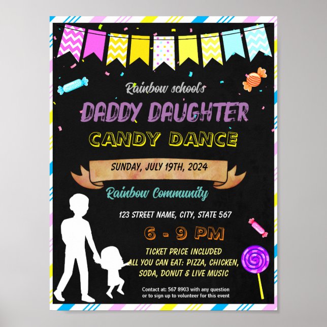 Daddy Daughter Candy dance event template Poster (Front)