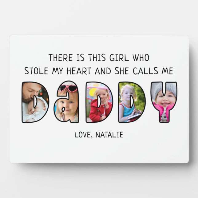 DADDY Daughter Saying 5 Photo Collage Plaque (Front)