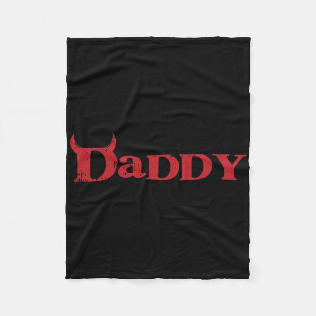 Daddy Devil Horn Lazy Halloween Costume Gothic Pap Fleece Blanket (Front)
