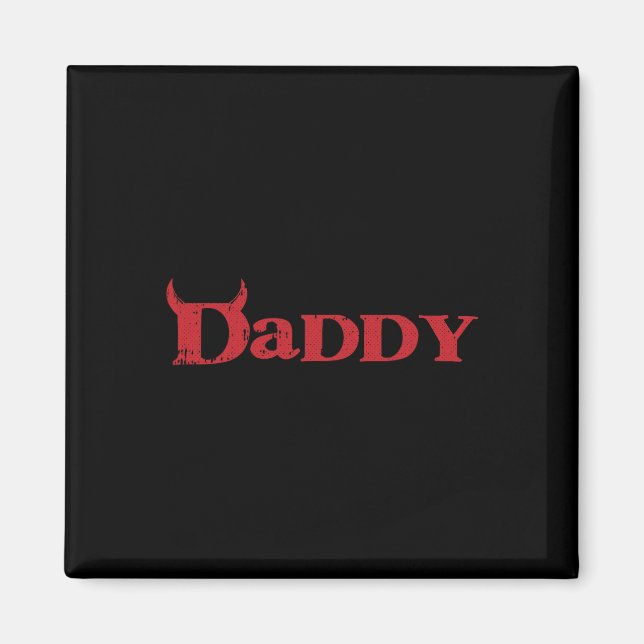 Daddy Devil Horn Lazy Halloween Costume Gothic Pap Magnet (Front)