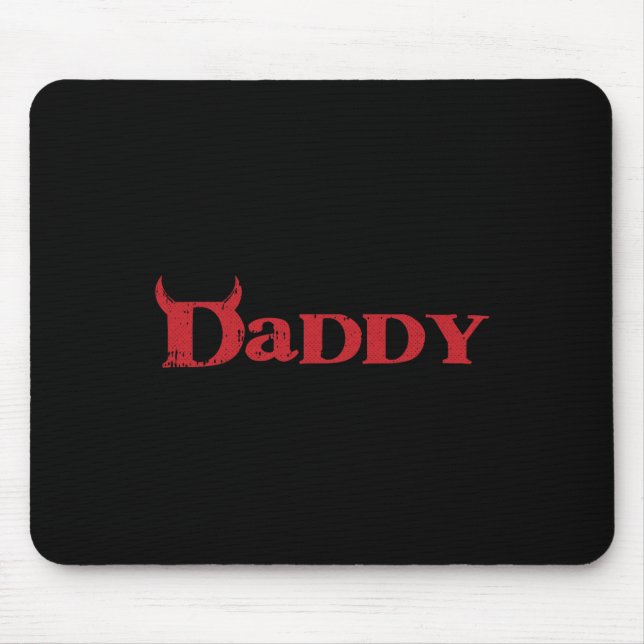 Daddy Devil Horn Lazy Halloween Costume Gothic Pap Mouse Mat (Front)