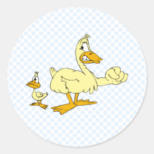 Daddy & Diddy Duck Classic Round Sticker