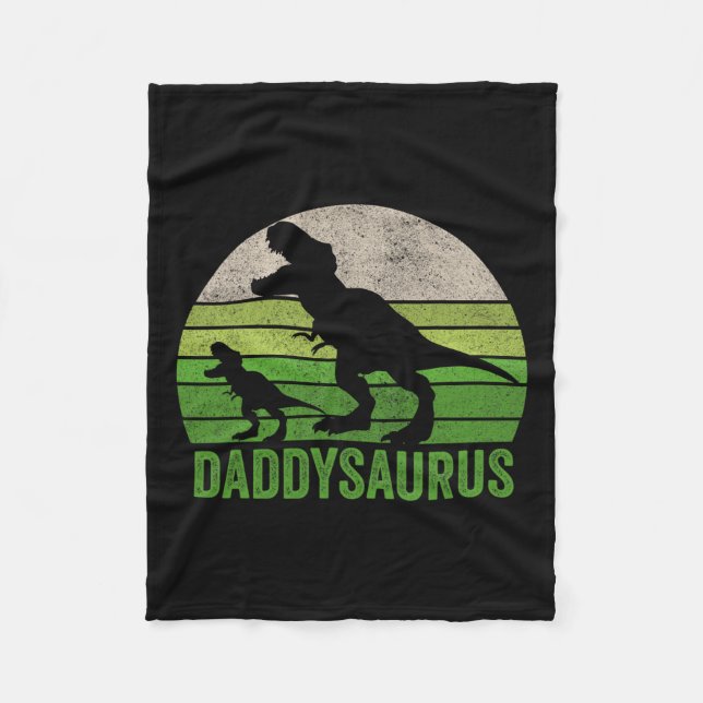 Daddy Dinosaur Daddy Funny Fathers Day Gift  Fleece Blanket (Front)
