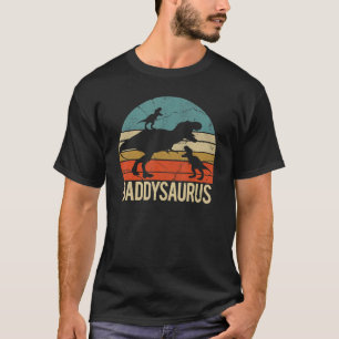 Daddy Dinosaur Daddysaurus 2 Kids Father's Day Fo T-Shirt