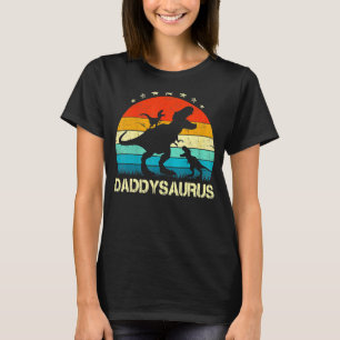 Daddy Dinosaur Daddysaurus 2 Two Kids Christmas Fo T-Shirt