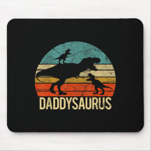 Daddy Dinosaur Daddysaurus 2 Two Kids Christmas Gi Mouse Mat