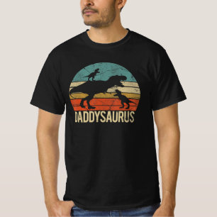 Daddy Dinosaur Daddysaurus 2 Two kids christmas Gi T-Shirt