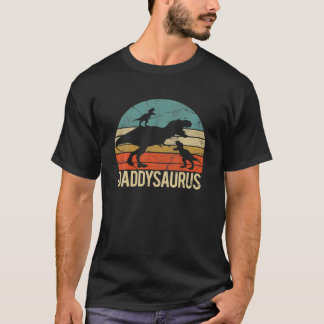Daddy Dinosaur Daddysaurus 2 Two Kids Christmas Gi T-Shirt