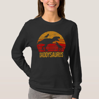 Daddy Dinosaur Daddysaurus 2 Two Kids  Father Day T-Shirt
