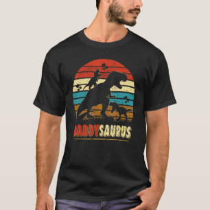 Daddy Dinosaur Daddysaurus 2 Two kids Father's Day T-Shirt