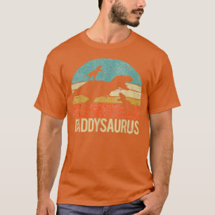 Daddy Dinosaur Daddysaurus 2 Two kids Gift For Dad T-Shirt