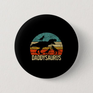 Daddy Dinosaur Daddysaurus 3 Three Kids Xmas Chris 6 Cm Round Badge