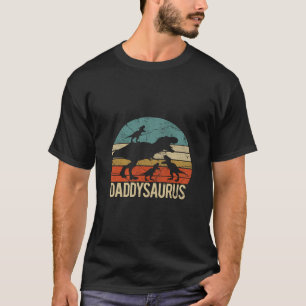 Daddy Dinosaur Daddysaurus 3 Three Kids Xmas Chris T-Shirt