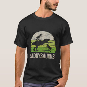 Daddy Dinosaur Funny Dad Daddysaurus 2 Two Kids 20 T-Shirt