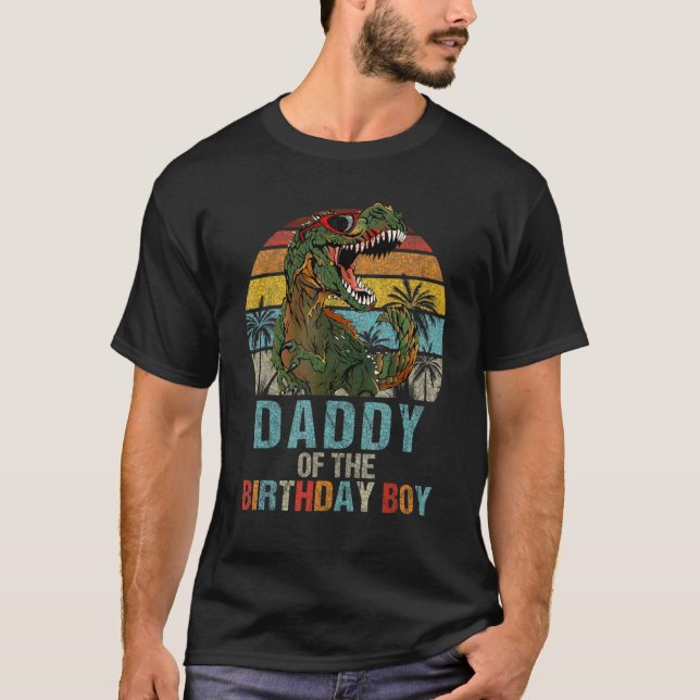 Daddy Dinosaur Of The Birthday Boy Matching Family T-Shirt (Front)