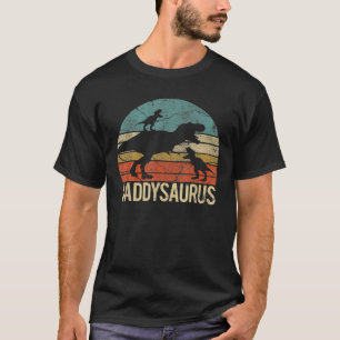 Daddy Dinosaurs Daddysauruss 2 Two Kids Christmas T-Shirt