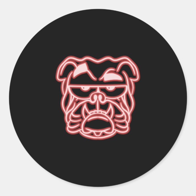 Daddy Dog Mum Dogfather Dog Lover English Bulldog  Classic Round Sticker (Front)