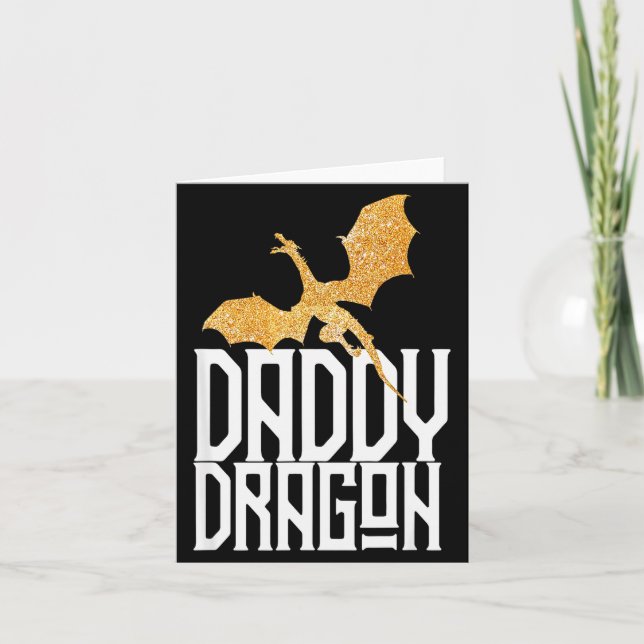 Daddy Dragon Christmas Shirt Matching Family Dad H Card (Front)