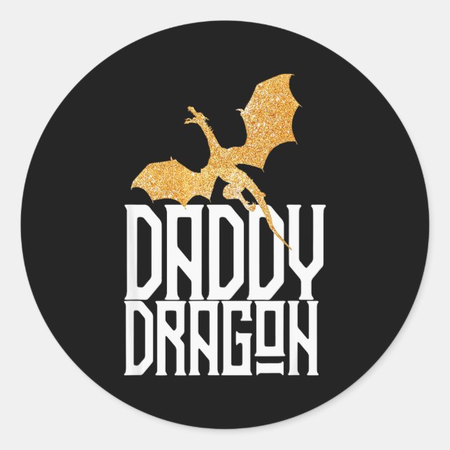 Daddy Dragon Christmas Shirt Matching Family Dad H Classic Round Sticker (Front)