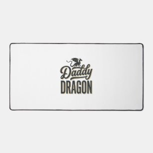 Daddy Dragon Vintage Engraving Shirt Design_1 Desk Mat