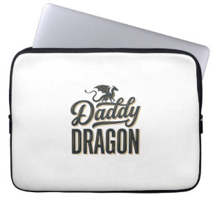 Daddy Dragon Vintage Engraving Shirt Design_1 Laptop Sleeve
