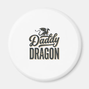 Daddy Dragon Vintage Engraving Shirt Design_1 Magnet