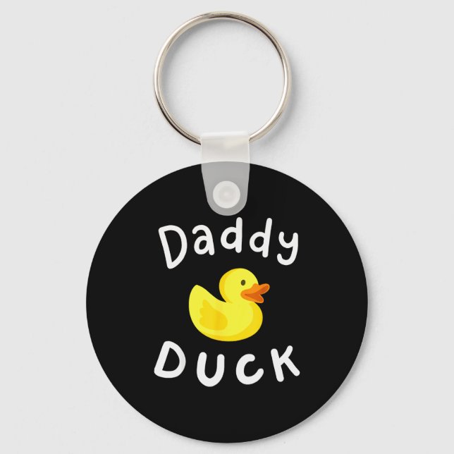 Daddy Duck Birthday Rubber Duck Lover Family Match Key Ring (Front)