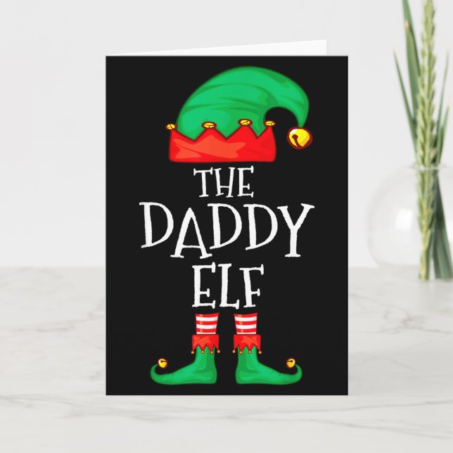 Daddy Elf Family Christmas Daddy Dad Father Elf Sw Card (Front)