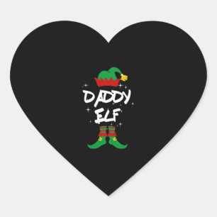 Daddy Elf Family Matching Christmas Outfit Gift Heart Sticker