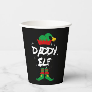 Daddy Elf Family Matching Christmas Outfit Gift Paper Cups