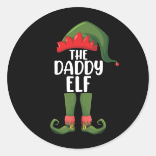 Daddy Elf Family Matching Group Christmas Dad Classic Round Sticker
