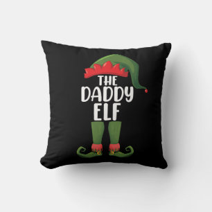 Daddy Elf Family Matching Group Christmas Dad Cushion