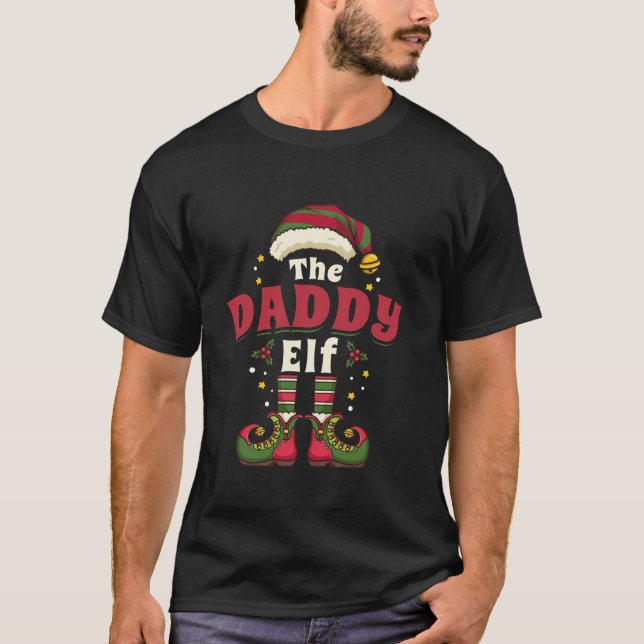 Daddy Elf Father Christmas Matching Family  T-Shirt (Front)