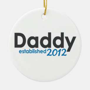 Daddy Established 2012 Ceramic Tree Decoration