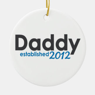Daddy Established 2012 Ceramic Tree Decoration