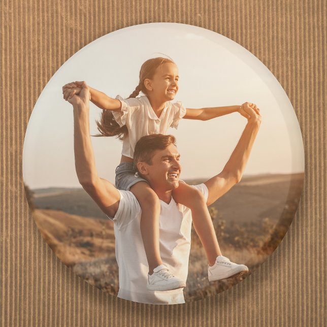 Daddy Father Dad Full Photo 6 Cm Round Badge (Creator Uploaded)