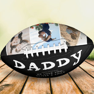Daddy Father Family 3 Photo Collage Keepsake Black American Football
